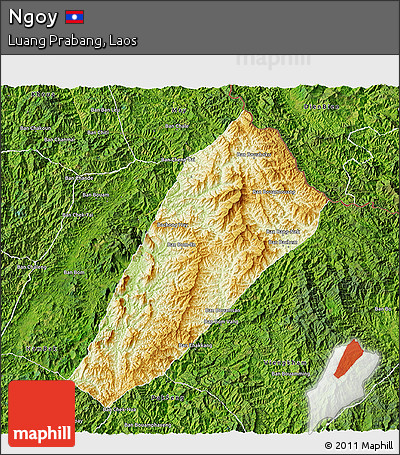 Physical 3D Map of Ngoy, satellite outside