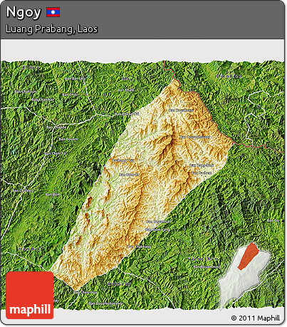 Physical 3D Map of Ngoy, satellite outside
