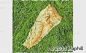 Physical 3D Map of Ngoy, satellite outside
