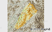 Physical 3D Map of Ngoy, semi-desaturated