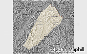 Shaded Relief 3D Map of Ngoy, darken, desaturated
