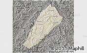 Shaded Relief 3D Map of Ngoy, darken, semi-desaturated