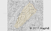Shaded Relief 3D Map of Ngoy, desaturated