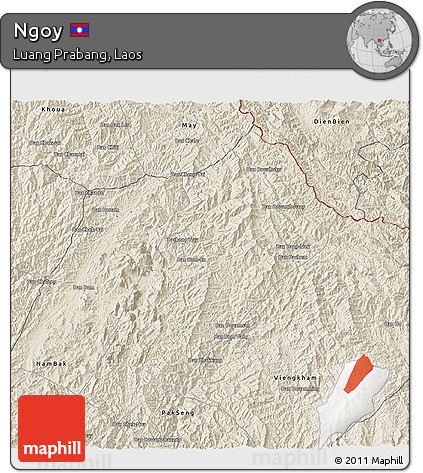 Shaded Relief 3D Map of Ngoy