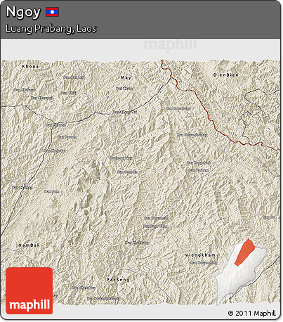 Shaded Relief 3D Map of Ngoy