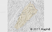Shaded Relief 3D Map of Ngoy, lighten, desaturated