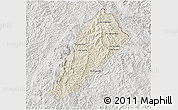 Shaded Relief 3D Map of Ngoy, lighten, semi-desaturated