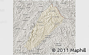 Shaded Relief 3D Map of Ngoy, semi-desaturated