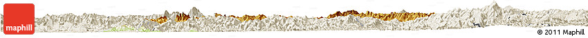 Physical Horizon Map of Ngoy, shaded relief outside