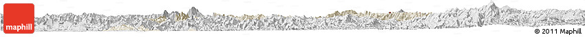 Shaded Relief Horizon Map of Ngoy, desaturated
