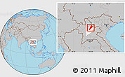 Gray Location Map of Ngoy, highlighted parent region
