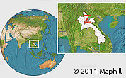 Satellite Location Map of Ngoy, highlighted country, highlighted parent region, within the entire country