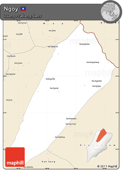 Classic Style Simple Map of Ngoy