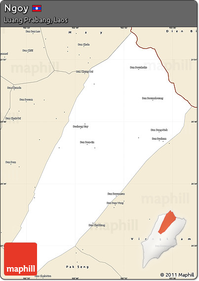 Classic Style Simple Map of Ngoy