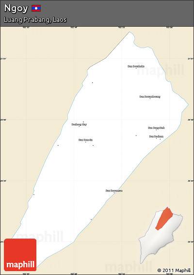 Classic Style Simple Map of Ngoy, single color outside