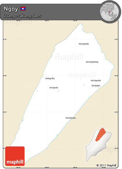 Classic Style Simple Map of Ngoy, single color outside
