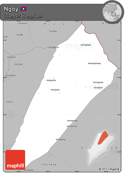 Gray Simple Map of Ngoy