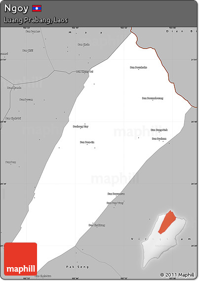 Gray Simple Map of Ngoy