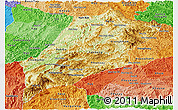 Physical Panoramic Map of Luang Prabang, political shades outside