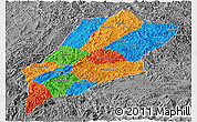 Political Panoramic Map of Luang Prabang, desaturated