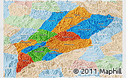 Political Panoramic Map of Luang Prabang, lighten