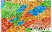 Political Panoramic Map of Luang Prabang, political shades outside