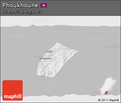 Gray 3D Map of Phoukhoune, single color outside