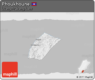 Gray 3D Map of Phoukhoune, single color outside