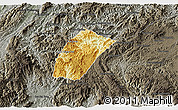 Physical 3D Map of Phoukhoune, darken, semi-desaturated
