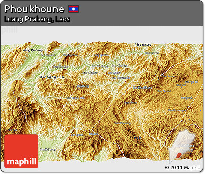 Physical 3D Map of Phoukhoune