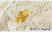 Physical 3D Map of Phoukhoune, lighten