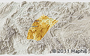 Physical 3D Map of Phoukhoune, lighten, semi-desaturated