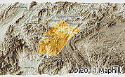Physical 3D Map of Phoukhoune, semi-desaturated