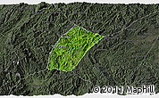 Satellite 3D Map of Phoukhoune, darken, semi-desaturated