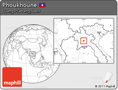 Blank Location Map of Phoukhoune