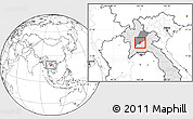 Blank Location Map of Phoukhoune, highlighted country, highlighted parent region