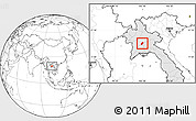 Blank Location Map of Phoukhoune, highlighted country