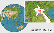 Satellite Location Map of Phoukhoune, highlighted country