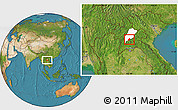 Satellite Location Map of Phoukhoune, highlighted parent region