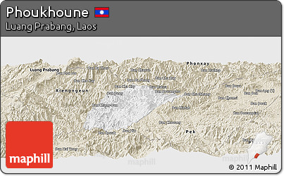 Classic Style Panoramic Map of Phoukhoune
