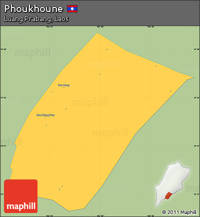 Savanna Style Simple Map of Phoukhoune, single color outside