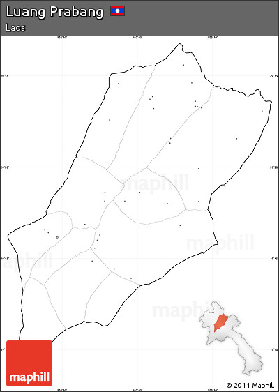 Blank Simple Map of Luang Prabang, cropped outside, no labels