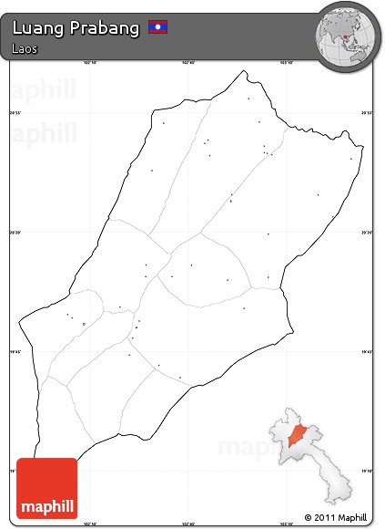 Blank Simple Map of Luang Prabang, cropped outside, no labels