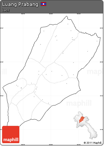 Blank Simple Map of Luang Prabang, cropped outside, no labels