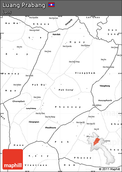 Blank Simple Map of Luang Prabang