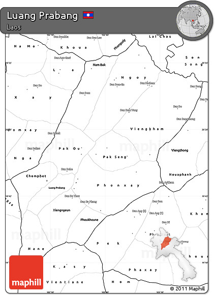 Blank Simple Map of Luang Prabang