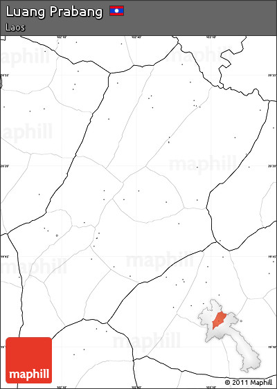 Blank Simple Map of Luang Prabang, no labels