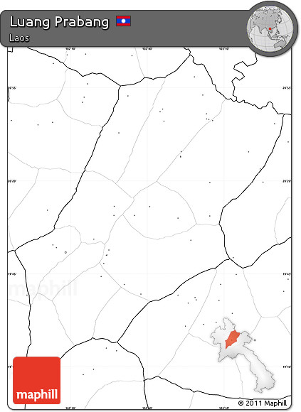 Blank Simple Map of Luang Prabang, no labels
