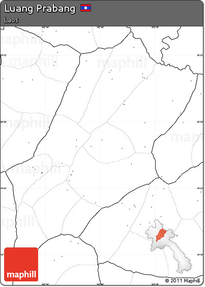 Blank Simple Map of Luang Prabang, no labels