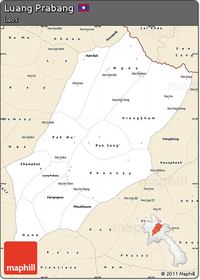 Classic Style Simple Map of Luang Prabang